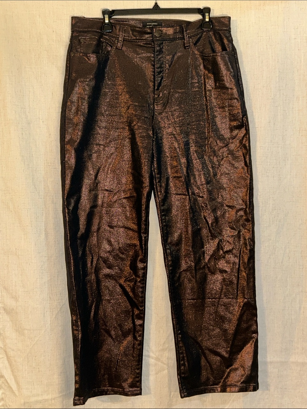 Banana Republic Metallic Brown Straight-Leg Women's Pants